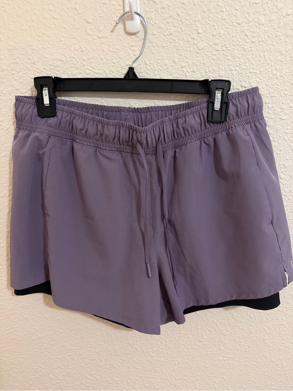 Apana Lavender Athletic Shorts with Black Built-In Liner XL